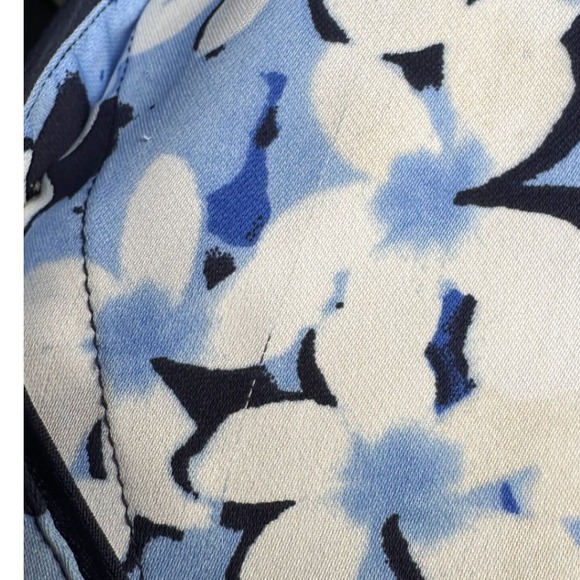 Lauren Ralph Lauren Blue Floral Surplice Wrap Front Blouse Large - Picture 4 of 9